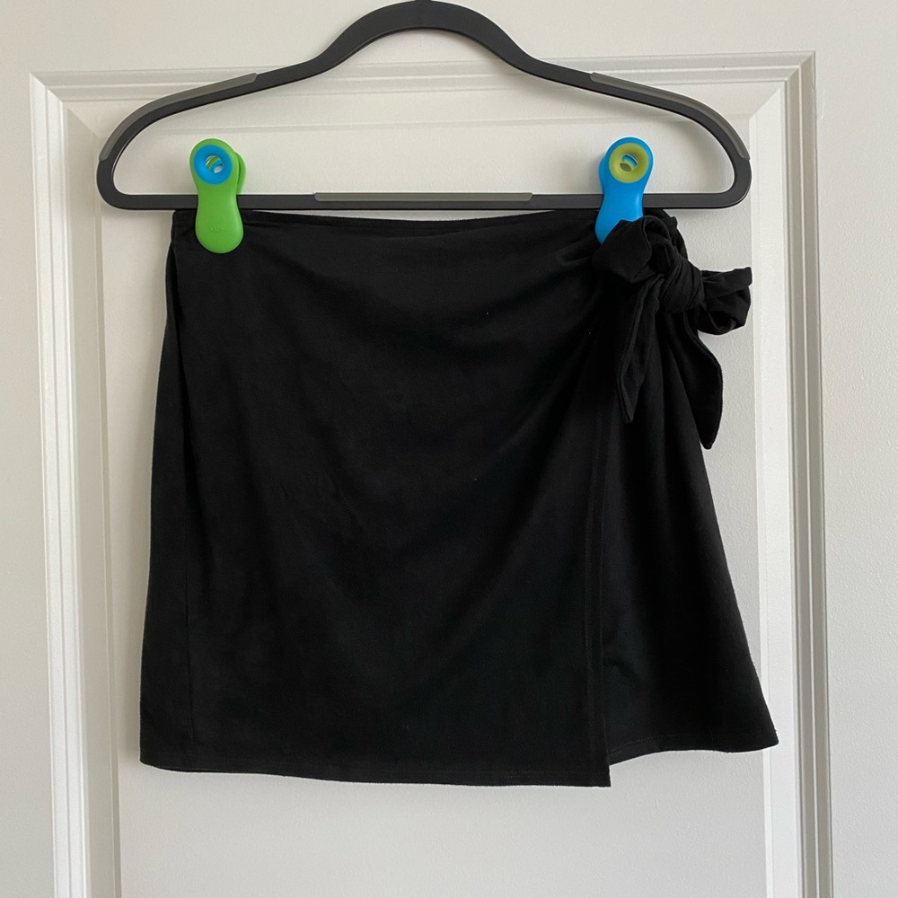 Black wrap mini skirt from South Moon Under, super soft and zipper in the back